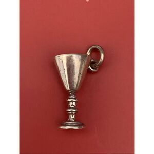.925 Chalice Wine Vintage Goblet Sterling Silver Jewelry Charm #vino #religious